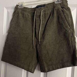 Olive Green Men's Corduroy Shorts
